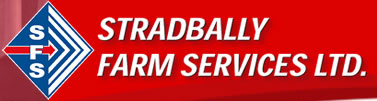 Stradbally Farm Services Logo featuring a diamond pattern SFS with arrow